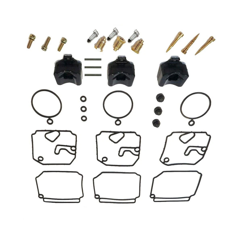 3-Pack Carburetor Rebuild Kit for Yamaha Outboard 2-Stroke (1989–2009) 40Hp/50Hp