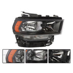 Set of 2 Halogen Headlights for Ram 2500 3500 (2019–2024) Left+Right Black
