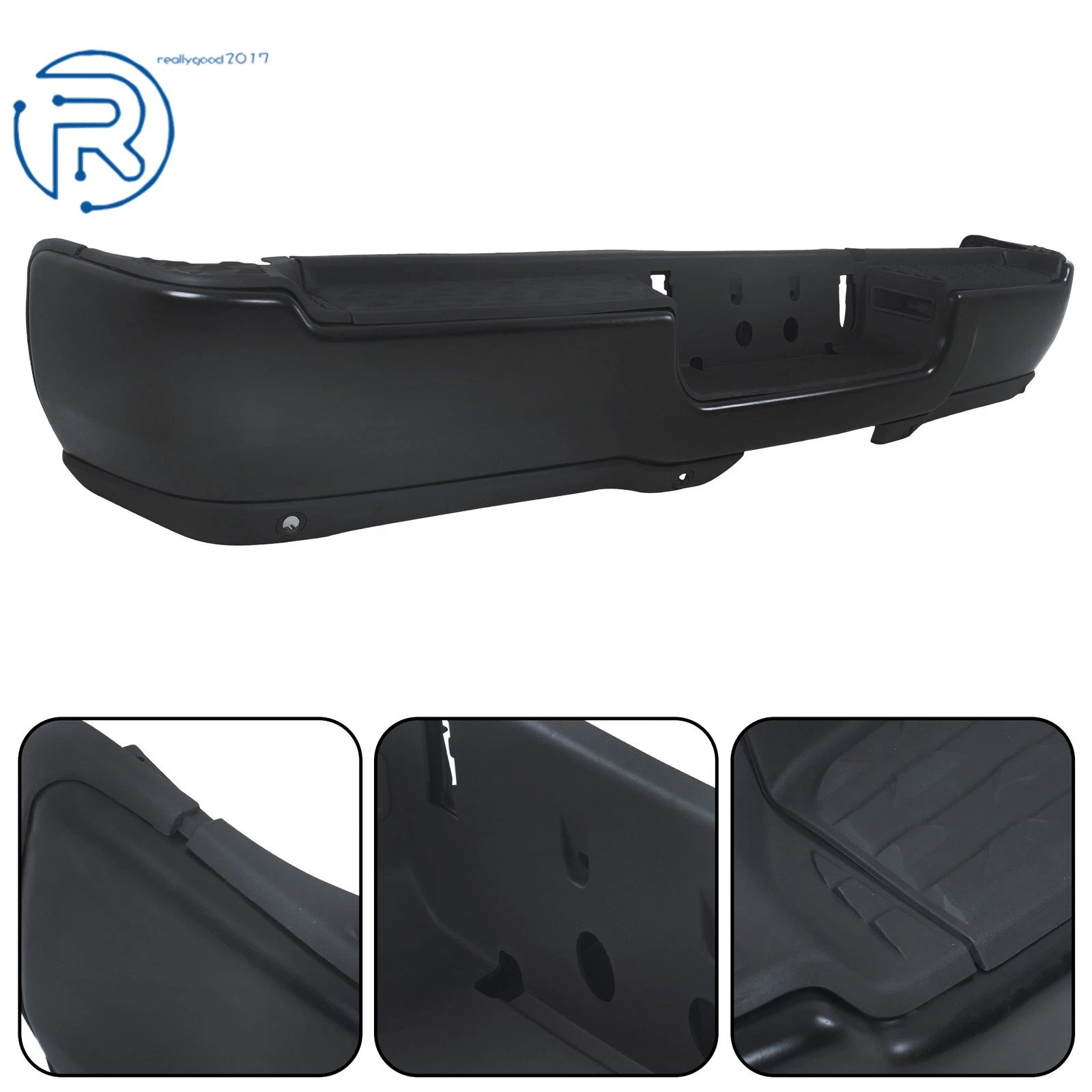 Black Step Rear Bumper for RAM 2500 (2019–2024) with Park Assist