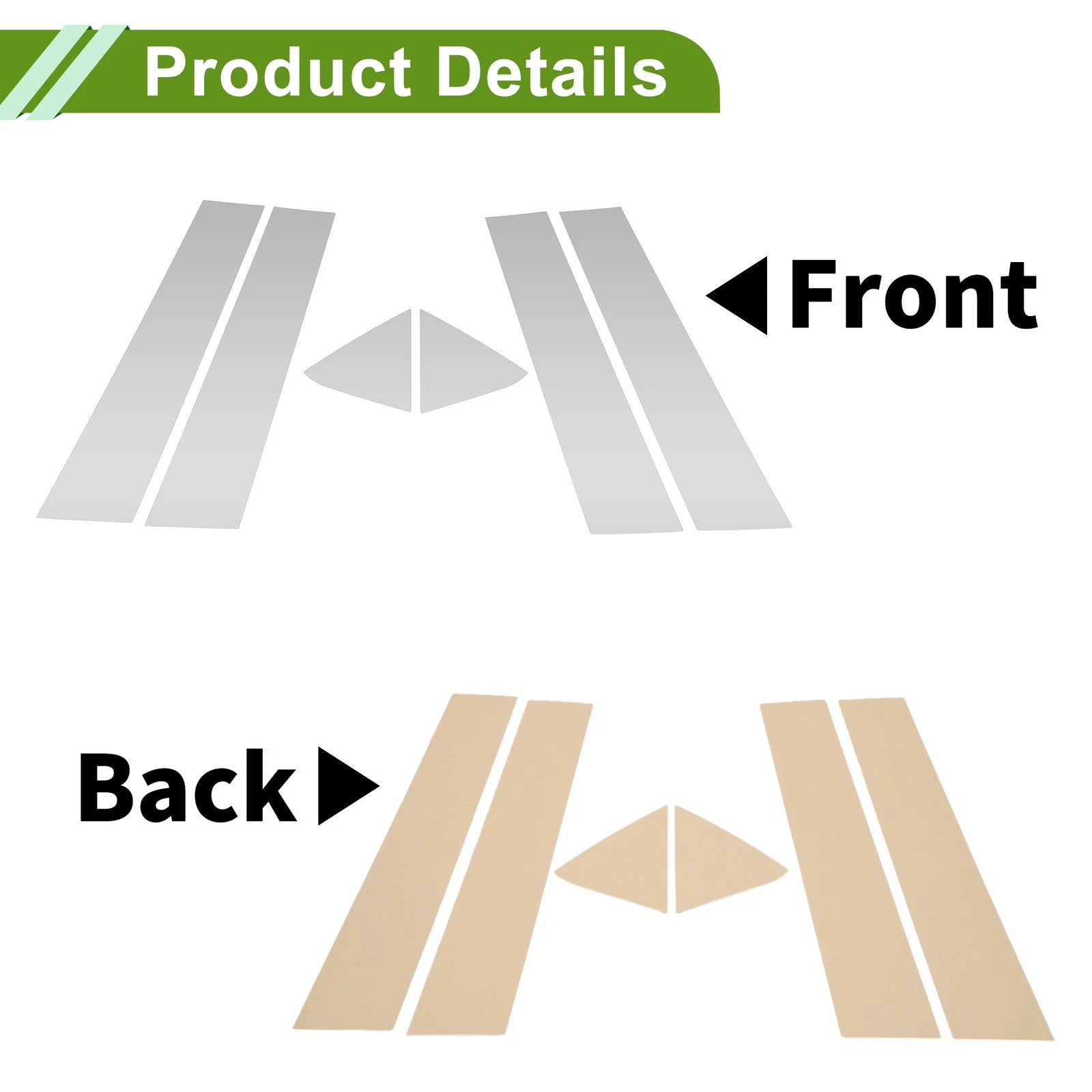 Set of 6 Pillar Window Trim for Dodge Charger (2006–2010) Silver Tone