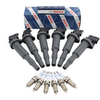 Set of 6 Ignition Coils & 6 Spark Plugs for BMW E60 E61 E85 E86 E90 E91 (2001–2013)