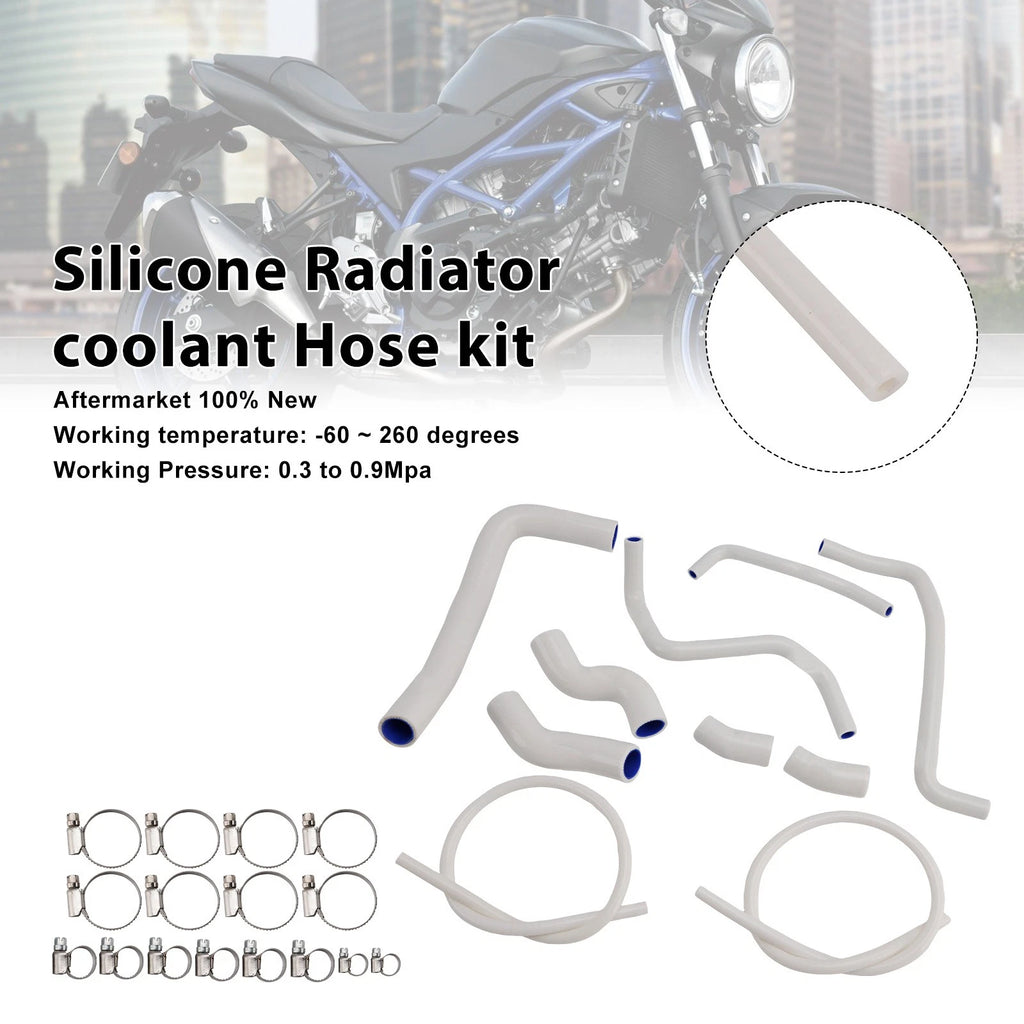 Silicone Radiator Coolant Hose for Suzuki SV650 (2016–2025) White