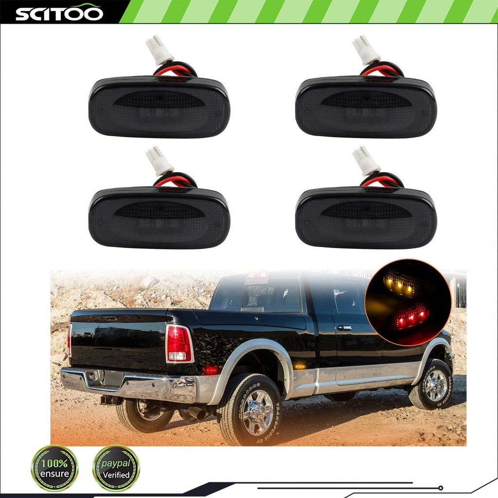 4X Smoked LED Fender Side Marker Lights for RAM 2500 3500 (2003–2018)