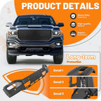 Front Bumper Cover for GMC Sierra 1500 (2016–2019) Black with Sensor Hole