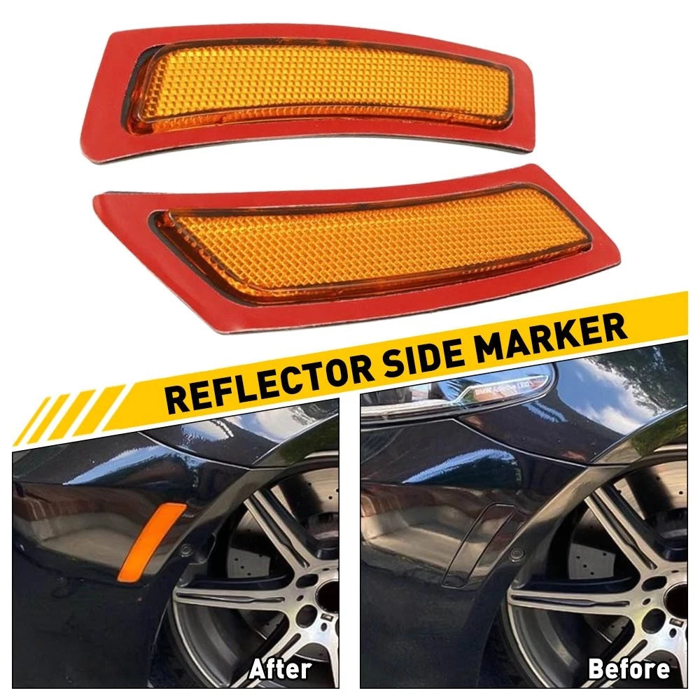 Set of 2 Amber Bumper Reflectors for BMW 5 Series F10 (2011–2016)
