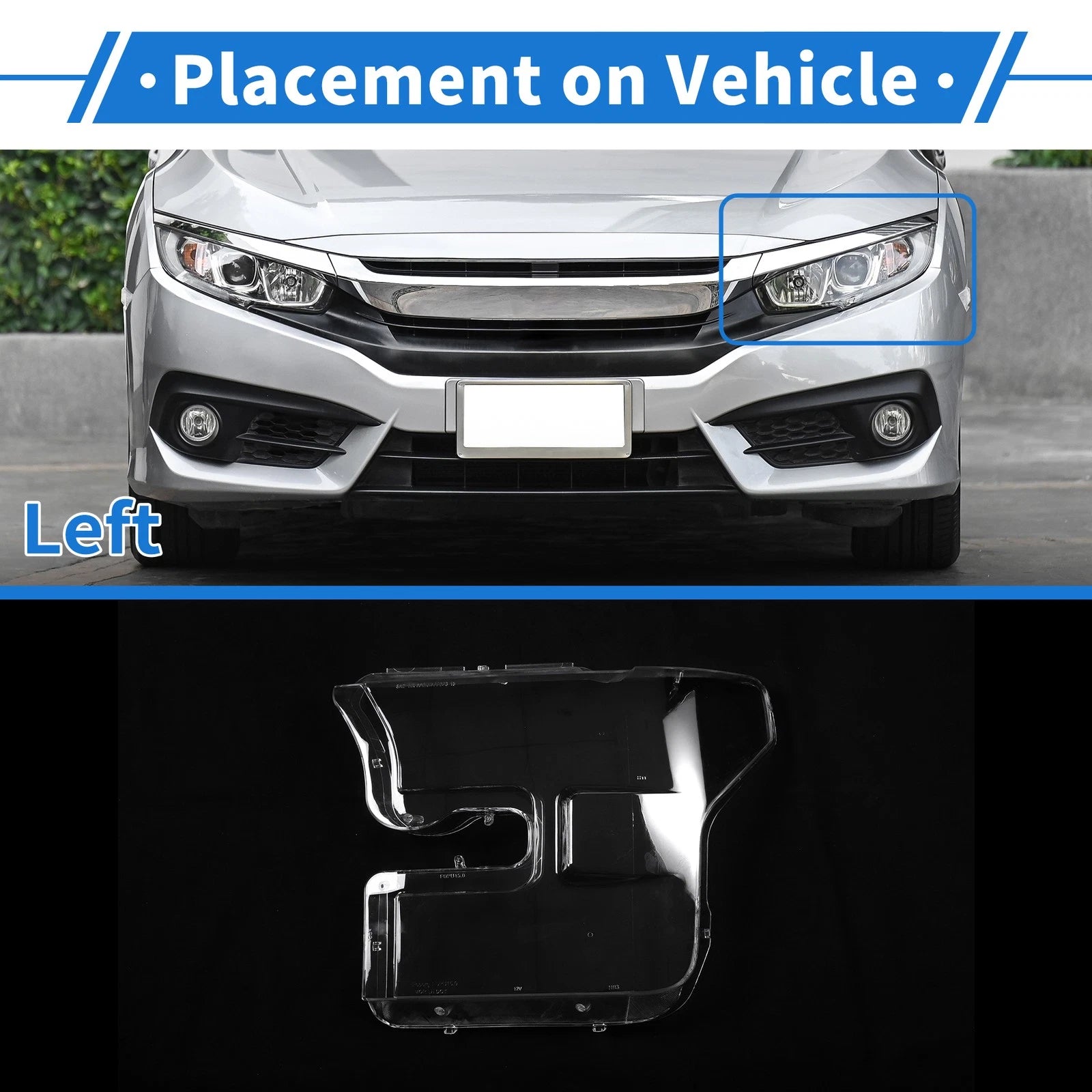 Headlight Lens Cover for Ford F-150 (2015–2017) PC Clear
