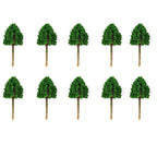 Set of 10 Model Trees for Train Railway Park Wargame Landscape