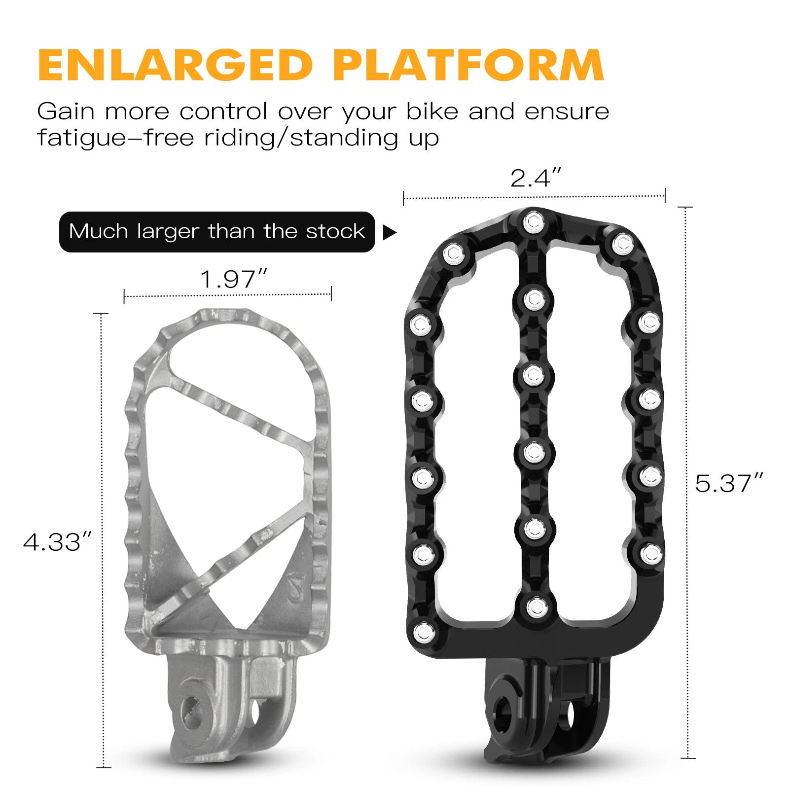 0° Enlarged Wide Fat Flat Foot Pegs for KTM 390 Adventure (2020–2024)