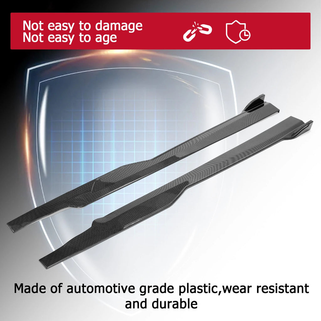 One-Piece Carbon Fiber Look Side Skirt Rocker Panels for Dodge Charger SRT (2015–2023)