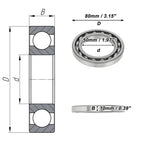 Deep Groove Ball Bearing 50x80x10mm for Scooter Skateboard (1 Pc)
