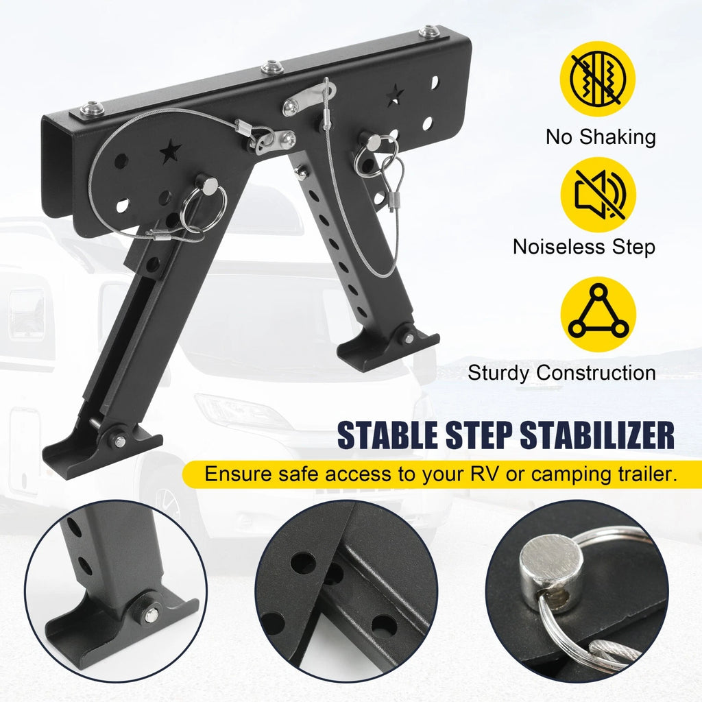 RV Step Stabilizer Kit for Travel Trailers 5th Wheels Motorhomes (2.8"-11.4")