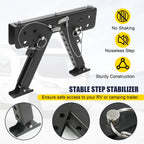 RV Step Stabilizer Kit for Travel Trailers 5th Wheels Motorhomes (2.8"-11.4")