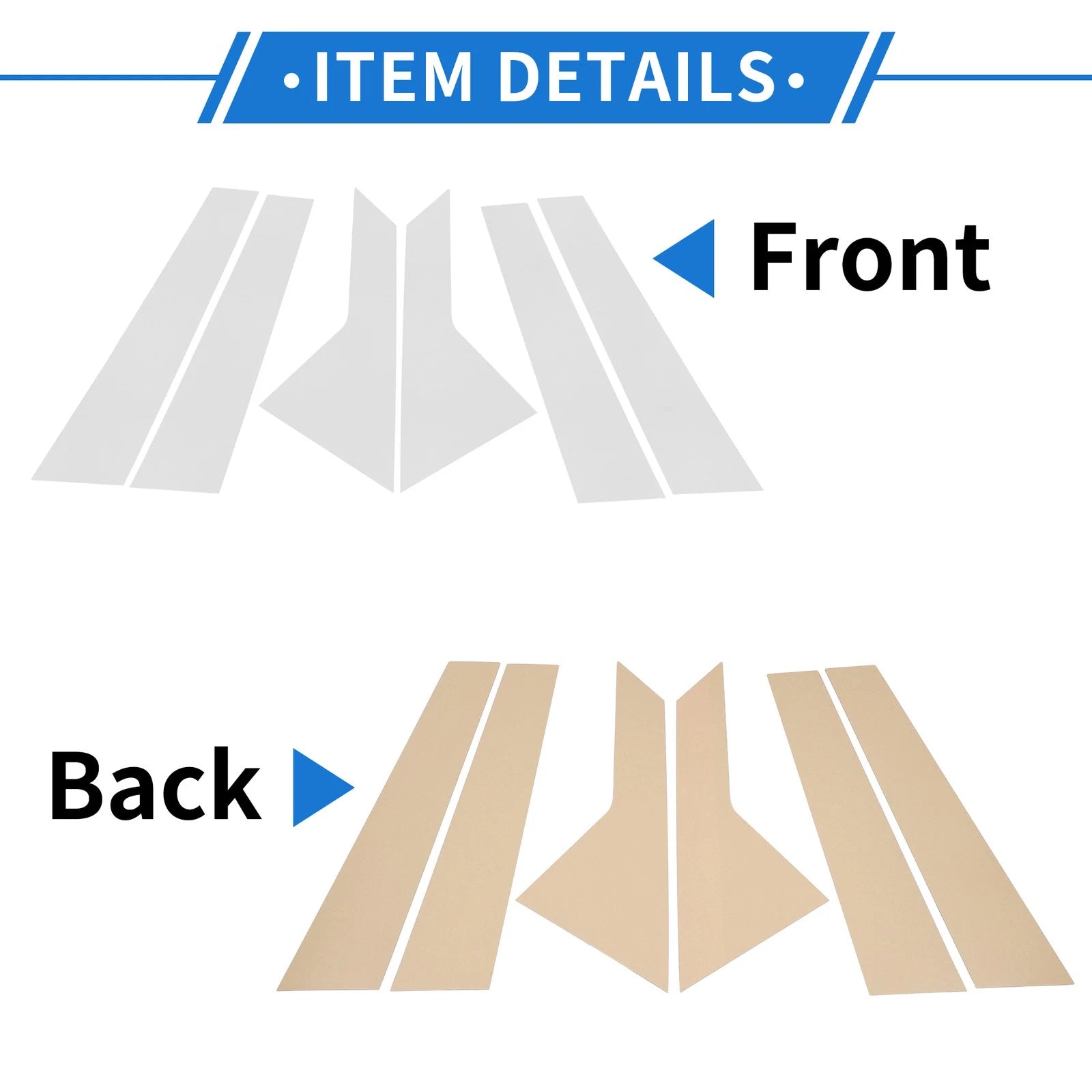 Set of 6 Door Pillar Window Trim for KIA K5 (2021–2023) Chrome Silver Tone