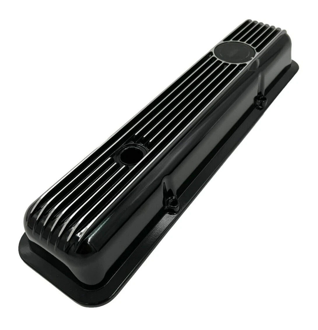 LT1 Style Black Aluminum Valve Covers Replacement w Gaskets for Chevy SBC (1997–2002)