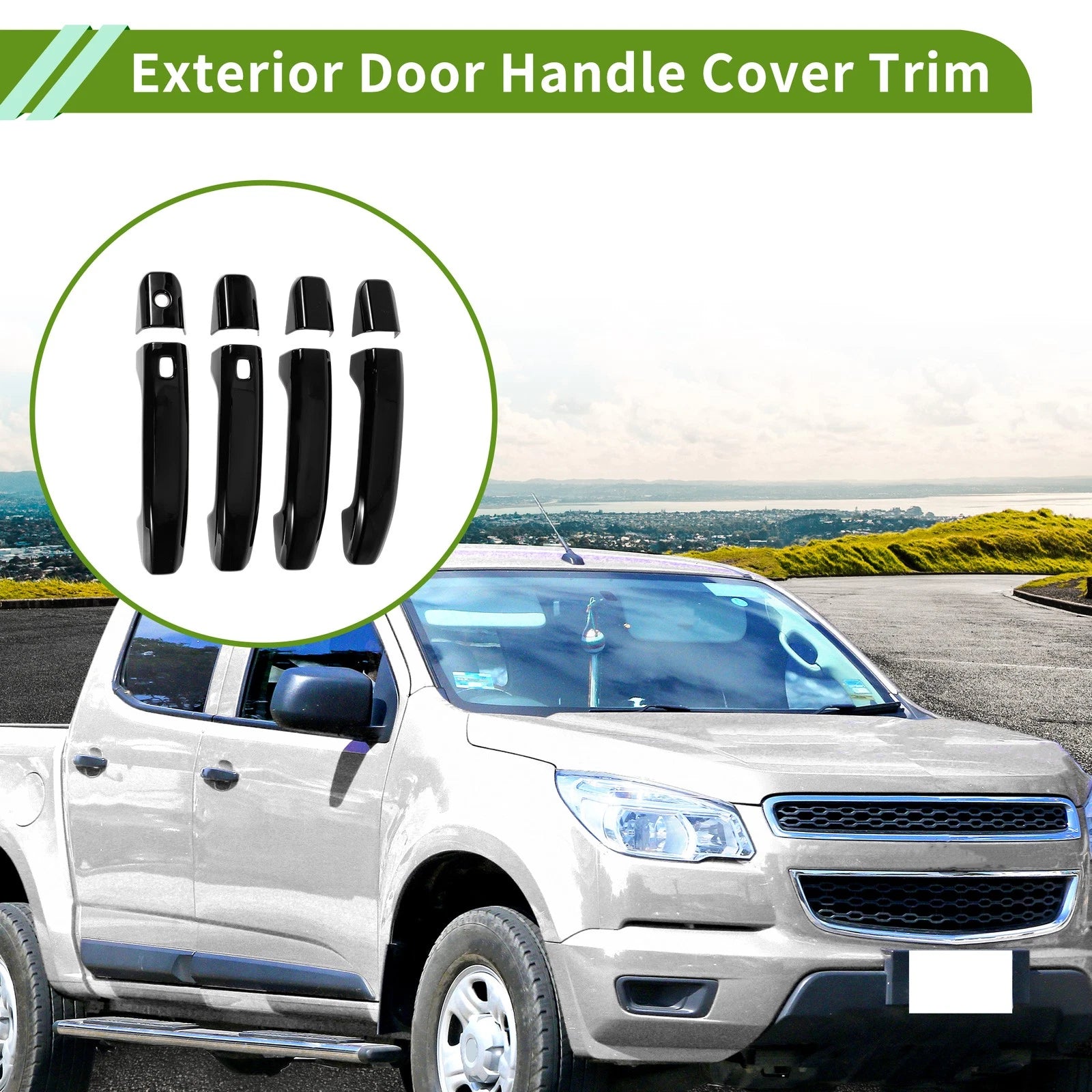 Exterior Door Handle Cover Trim for Chevrolet Colorado (2023–2024) Gloss Black ABS