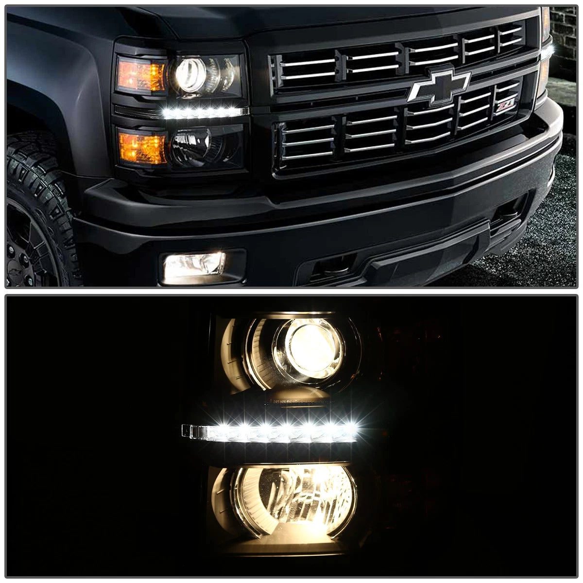 Projector Headlight/Lamp with LED DRL for Chevy Silverado (2014–2015)