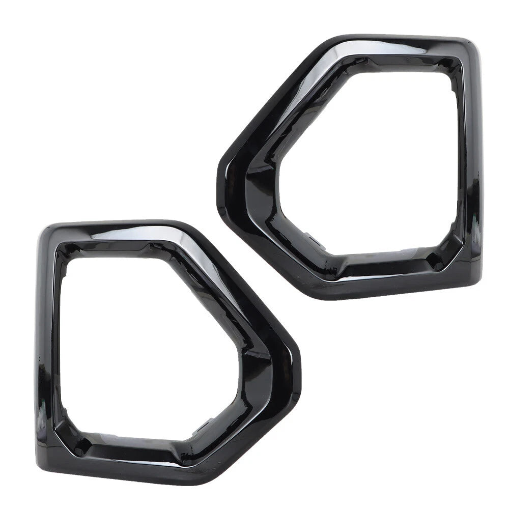 Set of 2 Black Fog Light Outer Bezel Covers for GMC Sierra Denali (2019–2021)
