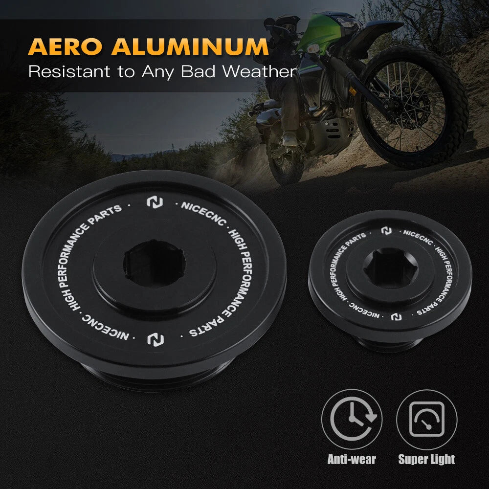 Engine Cover Cap Plugs for Kawasaki KLR650 (1987–2024)