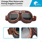 Pilot Motorcycle Racing Goggles for Harley ATV UTV Dirt Bike (Vintage)