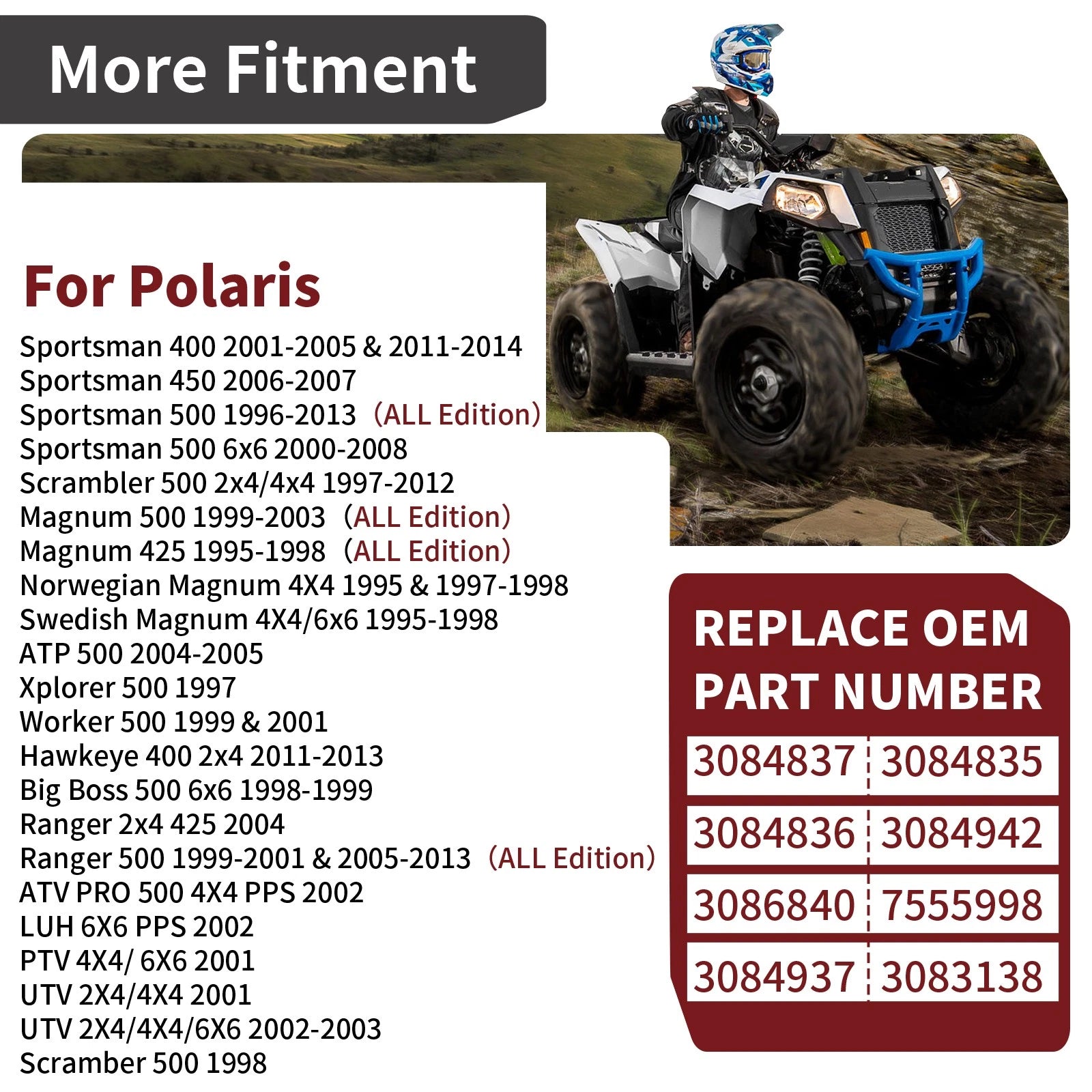 Water Pump Impeller Seal Driver Rebuild Kit for Polaris Scrambler 500 (1997–2012)