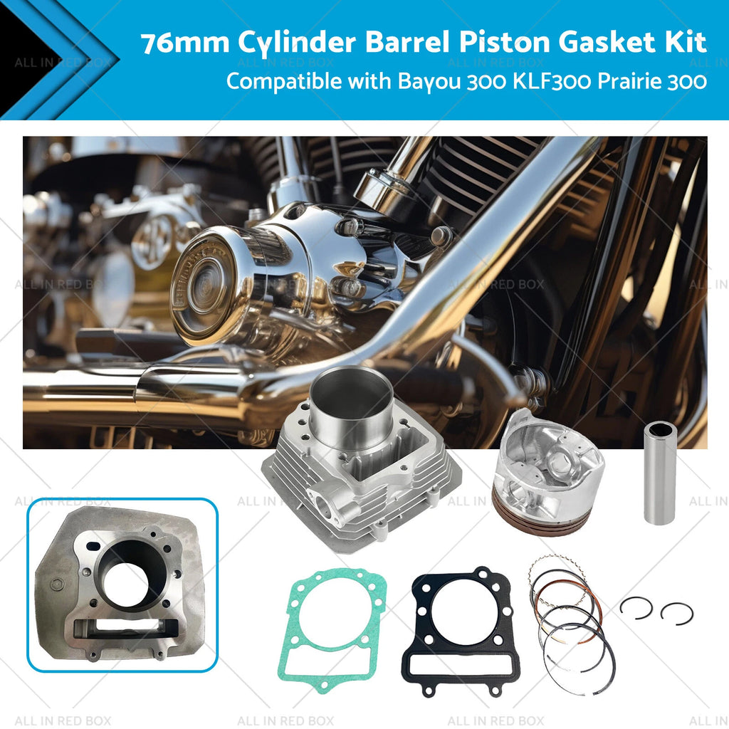 Engine Cylinder Barrel Piston Gasket Kit for Kawasaki Bayou 300 (1988–2004)