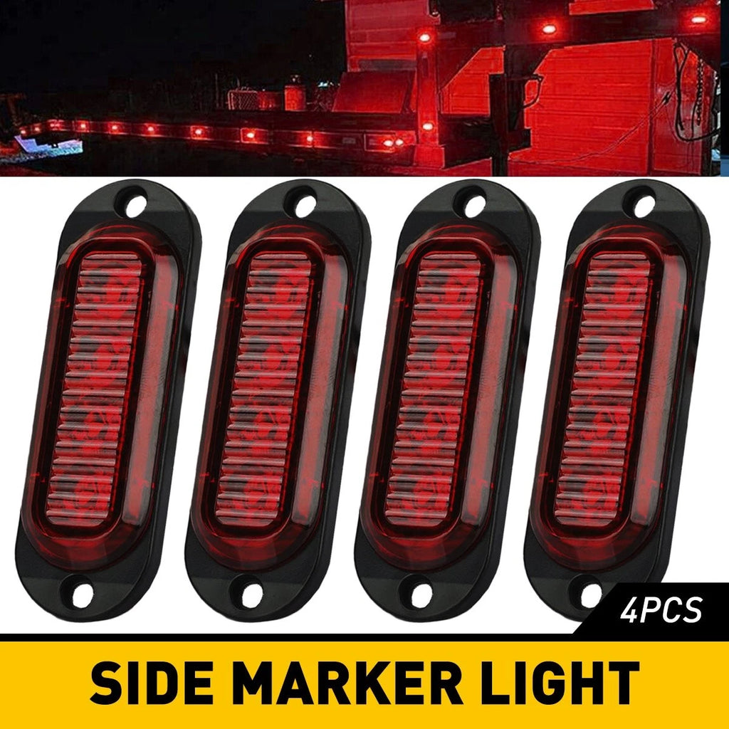 4x Red 4-LED Marker Lights for Truck RV Trailer (Waterproof)