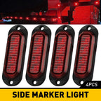 4x Red 4-LED Marker Lights for Truck RV Trailer (Waterproof)