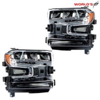 LED Headlight Set for Silverado 1500 (2019–2020) Black Housing Clear