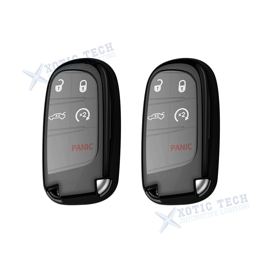 2X Black TPU Full Cover Keyless Entry Key Fob Protector for Jeep (2017–2024)
