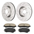 Front Brake Rotors and Ceramic Pads Kit for Nissan Rogue (2014–2017)