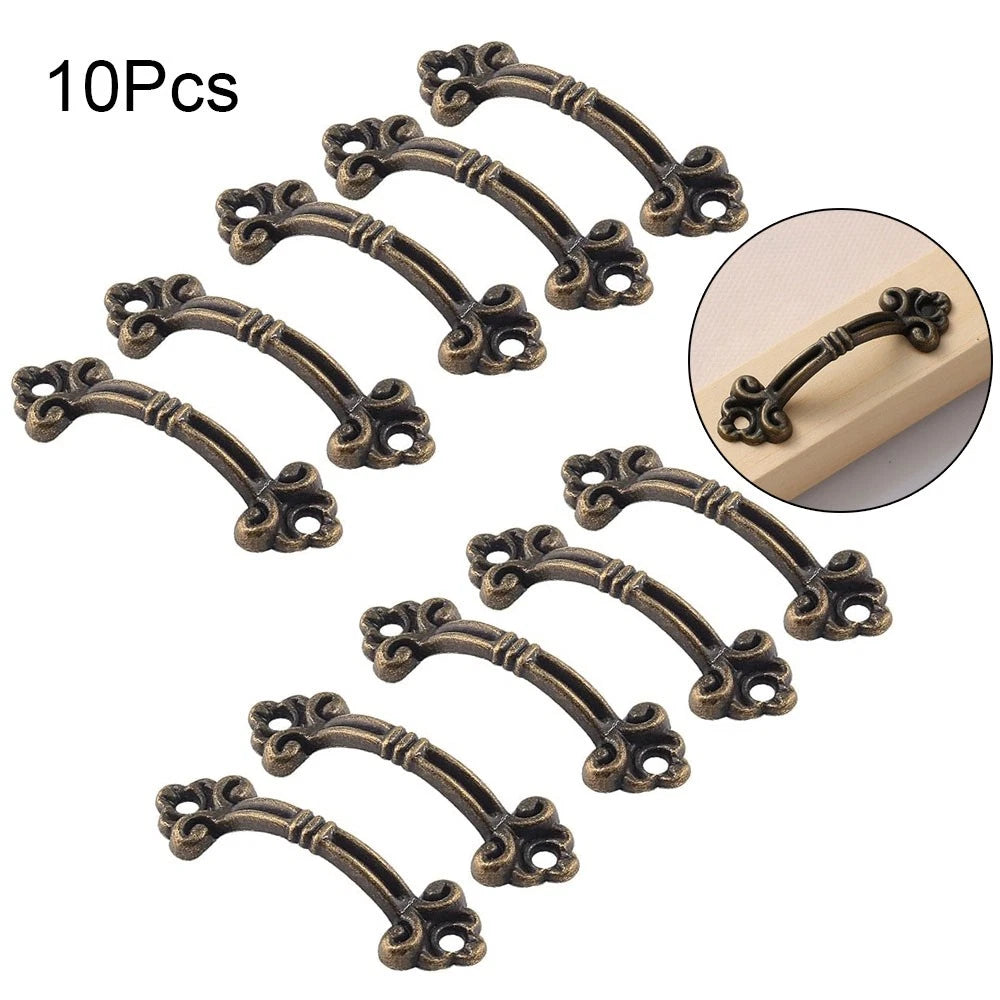 10pcs Vintage Pull Handle Knob for Bookcase Drawer Cabinet Jewelry Box