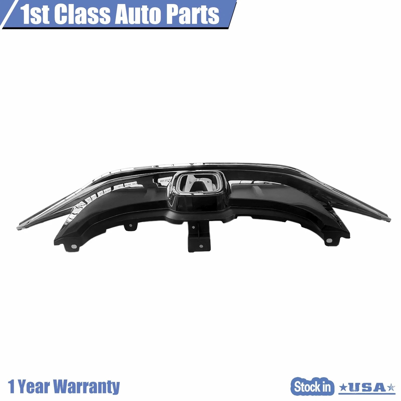 Front Chrome & Glossy Black Bumper Grille for Honda Fit (2015-2017)