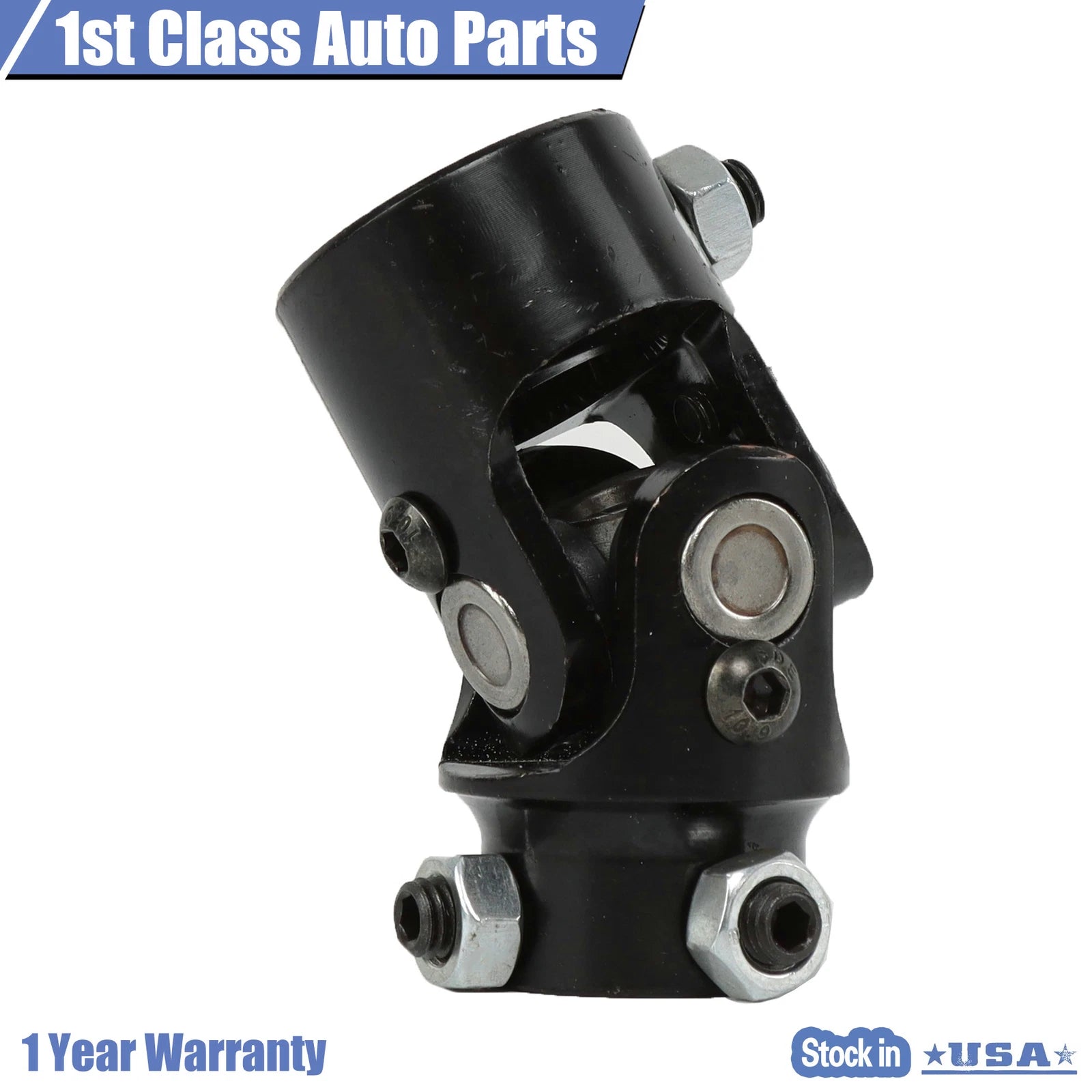 1" to 3/4" DD Black Steering Box U Joint for Universal Fit (All Years)
