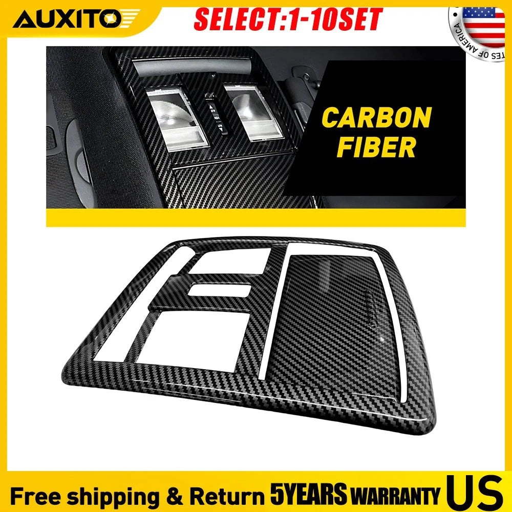 Set of 5 Carbon Fiber Reading Light Cover Bezel Trim for Dodge Challenger (2010–2019)