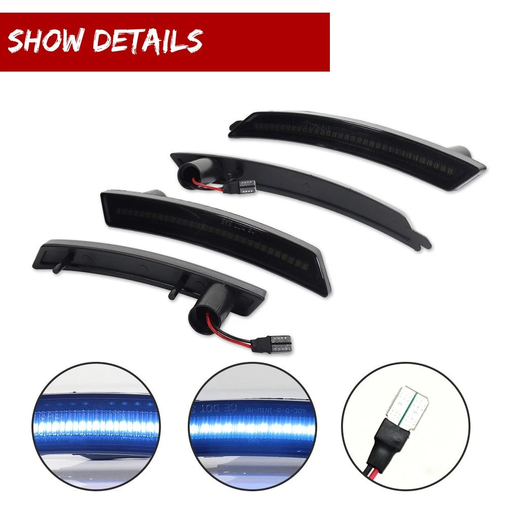Set of 4 Ice Blue LED Side Marker Lights for Mini Cooper (2007–2013)
