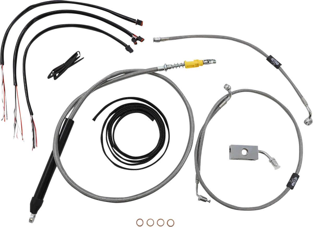 LA Choppers Handlebar Cable/Brake Line Kit for Harley Davidson (18")