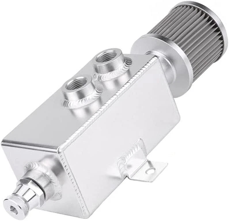 1L Aluminum Baffled Oil Catch Can for Universal Applications (2 Port)