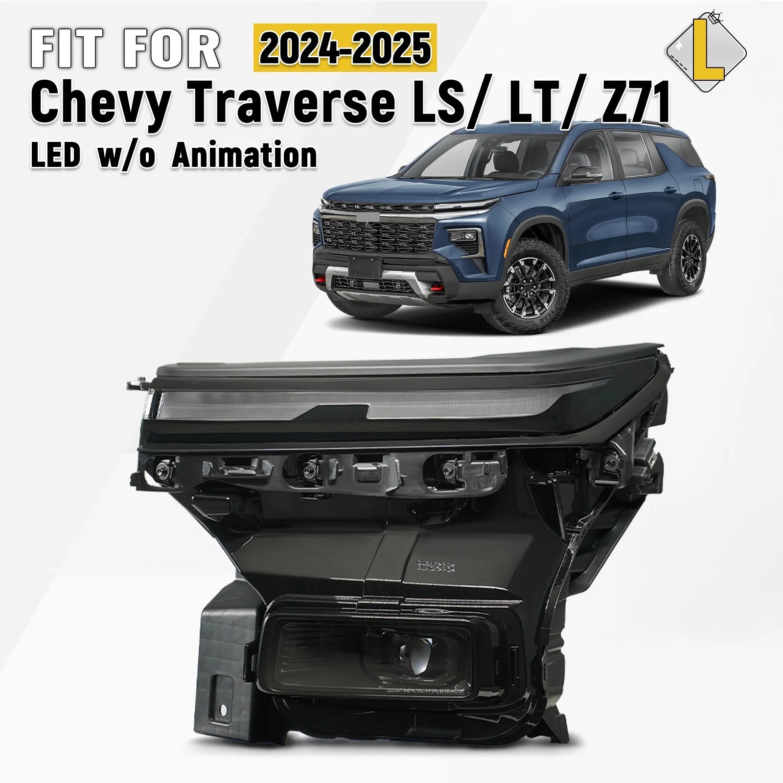 LED Headlight Left Driver for Chevy Traverse LS/LT/Z71 (2024–2026)