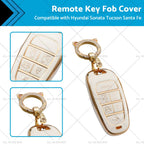 TPU 6-Button Key Fob Cover for Hyundai Sonata Tucson Santa Fe (2011–2023)