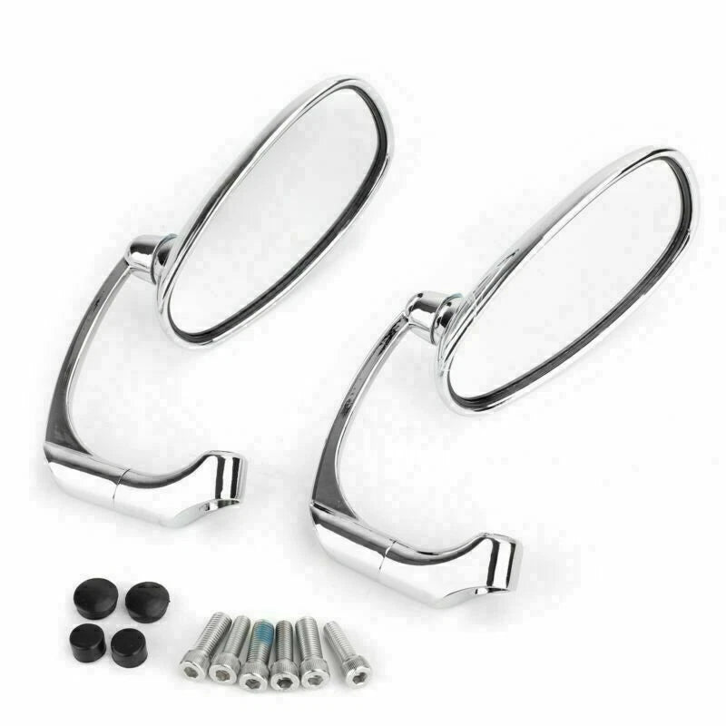 1-Pair M8 M10 Retro L-Bar Rearview Mirrors for Cafe Racer Bobber (CHR SG)