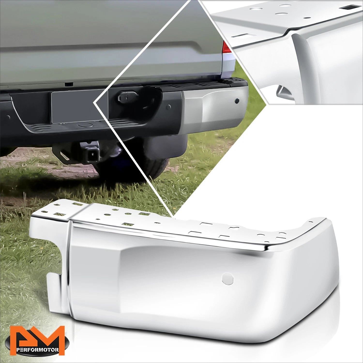 Rear Right Bumper End Cap for Toyota Tundra (2014–2021) w/ Parking Sensor Holes