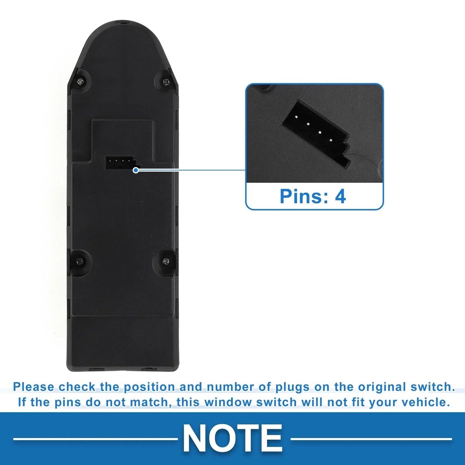 Power Window Switch Base 2.5L L6 for BMW 525i (2004 - 2005)