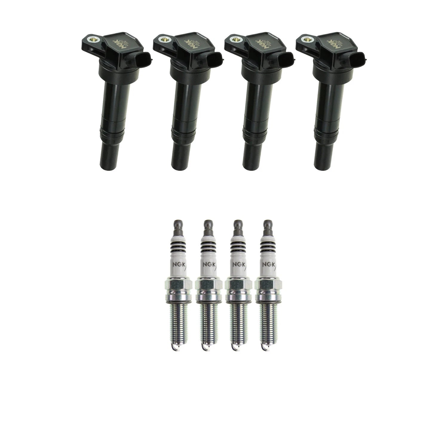 Set of 4 NGK Ignition Coils & Iridium Spark Plugs for Elantra Forte5 Soul Tucson (L4)