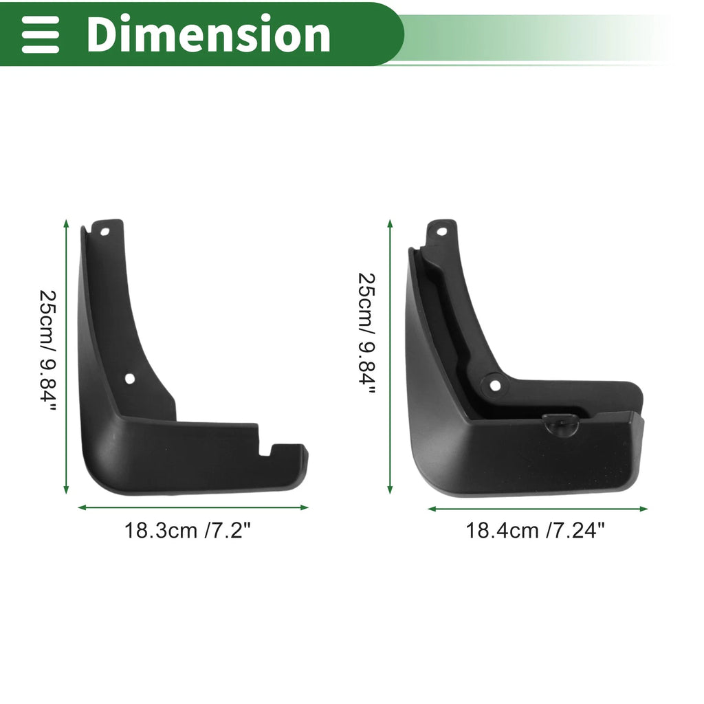 Mud Flaps Splash Guards for Chevrolet Monza (2019–2024) W/ Mount Accessories