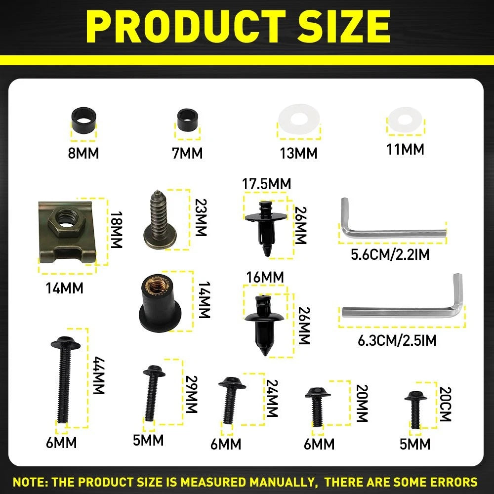Fairing Bolt Screw Fasteners Kit for Kawasaki Ninja 300/250 EX300 (2013–2017)