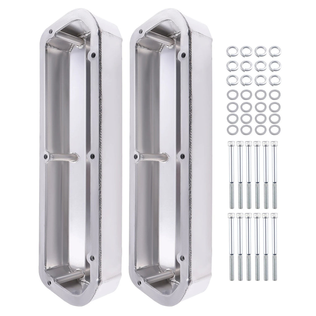 Fabricated Aluminum Covers for Ford 260-351W V8 (Polished, Mounting Hardware)
