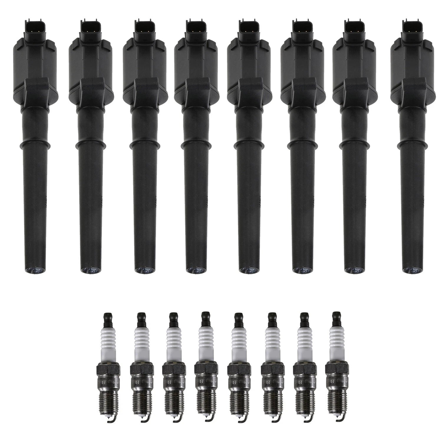 Set of 8 Ignition Coils & Iridium Spark Plugs for Mustang V8