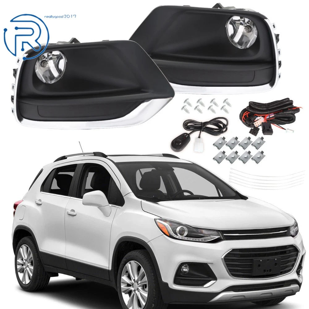 Set of 2 Front Fog Lights Lamps Assembly for Chevy Trax (2017–2021)