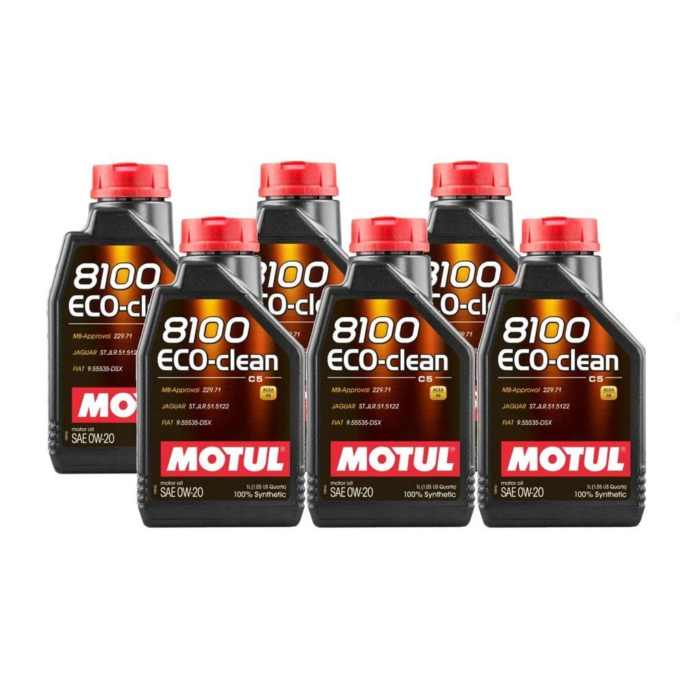 Set of 6 Motul 8100 ECO-CLEAN 0W20 Synthetic Engine Oil LL17FE+ 229.71
