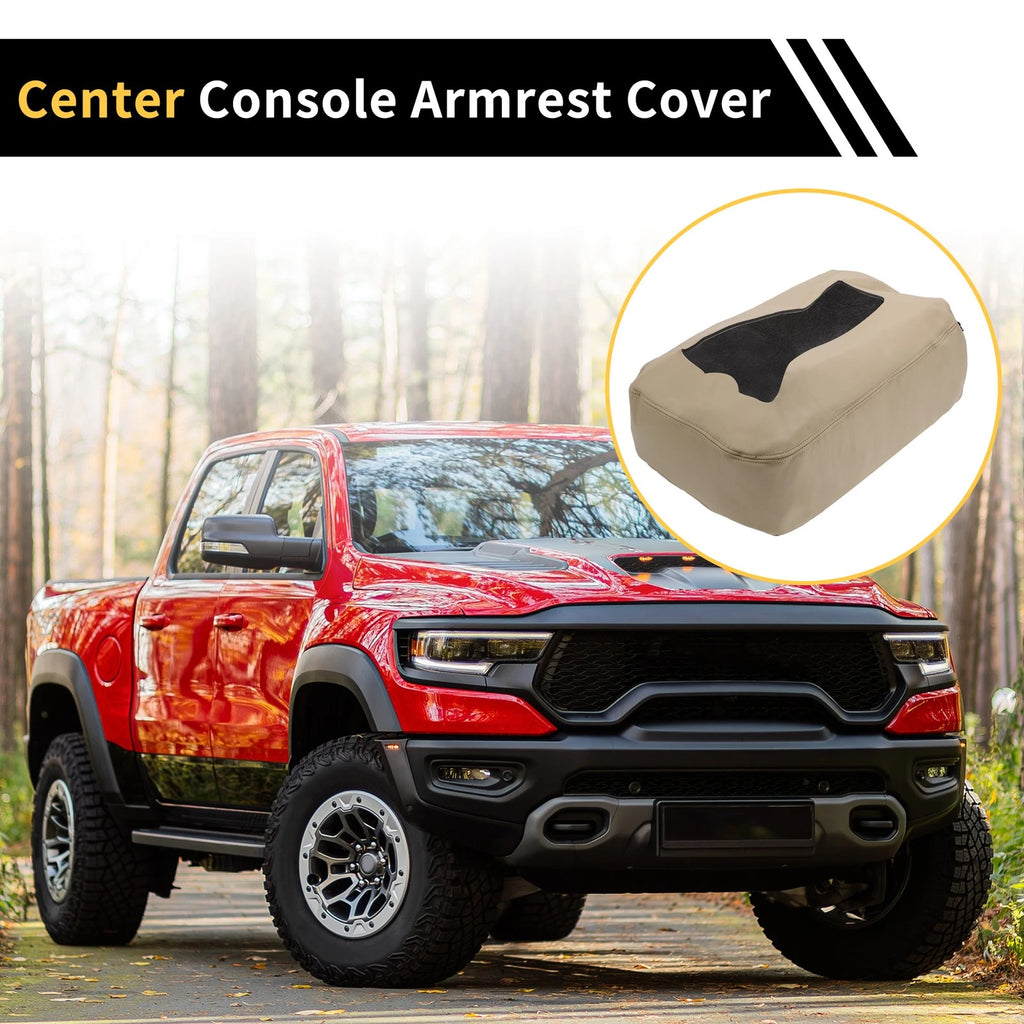 Center Console Cover for Chevrolet (Microfiber Leather, Zipper, Beige)